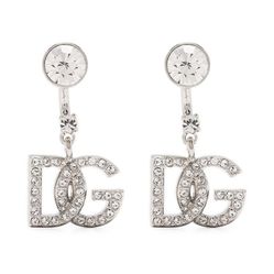 Khuyên Tai Dolce & Gabbana Earrings Dg Logo Rhinestones WEN6L1W111187655 Màu Bạc