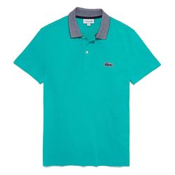 Áo Polo Lacoste Men's Contrast Neck Cotton Shirt Green PH5678 3B5 Màu Xanh Size L
