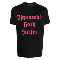 Áo Phông Dsquared2 Black Logo Dsquared2 Goth Surfer Printed S74GD1085 S23009 900 Màu Đen