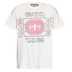 Áo Phông Gucci White Logo Vintage Printed 717422/XJEWG9095 Màu Trắng