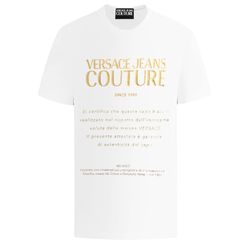 Áo Phông Versace Jean Couture Gold Foil Printed 73GAHT26 CJ00T G03 Màu Trắng