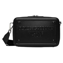 Túi Đeo Chéo Dolce & GabbanaBlack Embossed Logo Leather Crossbody BM7329 AG218 80999 Màu Đen
