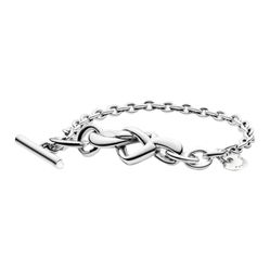 Vòng Đeo Tay Pandora Knotted Heart T-Bar Bracelet 598100 Màu Bạc