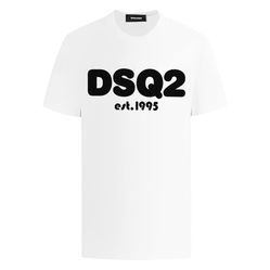 Áo Phông Dsquared2 White Logo 'DSQ Est.1995' Printed S74GD1086 S23009 100 Màu Trắng