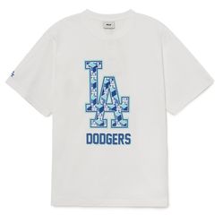 Áo Phông MLB Cube Clipping Monogram Overfit LA Dodgers 3ATSM0333-07WHS Màu Trắng Size XS