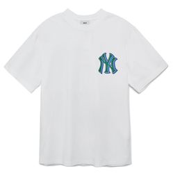 Áo Phông MLB Overfit Monotive New York Yankees Tshirt 3ATSM3033-50WHS Màu Trắng Size S