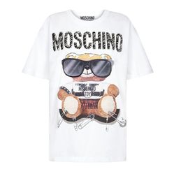 Áo Phông Moschino White Cotton T-shirt V070255403001 Màu Trắng Size XS