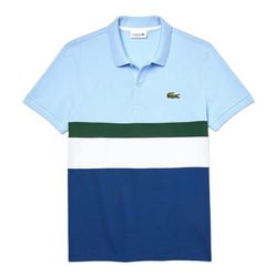 Áo Polo Lacoste Men's Regular Fit Colorblock Cotton Piqué PH1889.9A0 Màu Xanh Trắng Size S