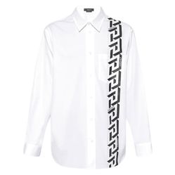 Áo Sơ Mi Versace White With Logo 'La Greca' Printed 1003921 1A02810 1W000 Màu Trắng