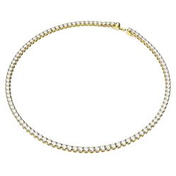 Dây Chuyền Swarovski Matrix Tennis Necklace Round Cut, Small, White, Gold-Tone Plated 5657667 Màu Vàng Trắng