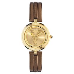 Đồng Hồ Nữ Versace Virtus Infinity Quartz Leather Watch, 34mm Màu Nâu