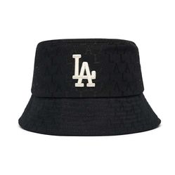 Mũ MLB Monogram Classic Jacquard Bucket Hat LA Dodgers Black 3AHTH301N-07BKS Màu Đen