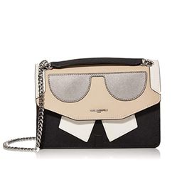 Túi Đeo Chéo Karl Lagerfeld Paris Maybelle Novelty Flap Shoulder Bag Màu Đen Be Size 20
