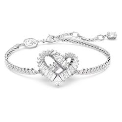 Vòng Đeo Tay Swarovski Matrix Bracelet Heart, White, Rhodium Plated 5648299 Màu Bạc