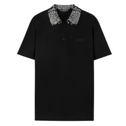Áo Polo Nam Versace Black Studded Collar 1A06080 1008502 Màu Đen