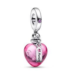 Hạt Vòng Charm Nữ Pandora 792509C01 Dangle Charm Love Potion Murano Glass And Heart Màu Hồng