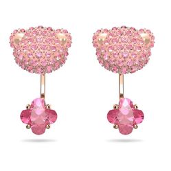 Khuyên Tai Nữ Swarovski Teddy Earring Jacketsbear, Pink, Rose Gold-Tone Plated 5642982 Màu Hồng