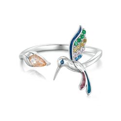 Nhẫn Nữ Kya Jewel Colorful HummingBird Đá CZ Cao Cấp E180 Phối Màu