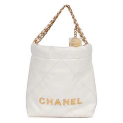 Túi Đeo Chéo Nữ Chanel Mini 22 Bag White Calfskin Gold Hardware Màu Trắng