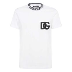 Áo Phông Nam Dolce & Gabbana D&G White With Logo DG Round-Neck Printed Tshirt G8PJ4Z HU7MA W0800 Màu Trắng