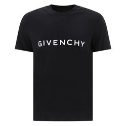 Áo Phông Nam Givenchy Black Archetype Logo Printed Tshirt BM716G3YAC001 Màu Đen