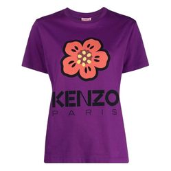 Áo Phông Nữ Kenzo Purple Logo Boke Flower Printed Tshirt FD52TS0394SO 83 Màu Tím