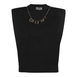 Áo Phông Nữ Versace Jean Coture Black With Necklace Tshirt 74HAHE06 CJ00E 899 Màu Đen