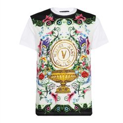 Áo Thun Nam Versace T-shirt Jean Couture White With Pattern Printed 74GAH6SG JS174 G03 Màu Trắng