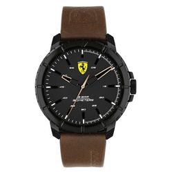 Đồng Hồ Nam Ferrari Scuderia Men's 0830902 Forza Evo 45mm Quartz Watch Màu Đen Nâu
