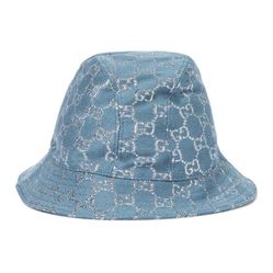 Mũ Gucci GG Lame Bucket Hat Màu Xanh Nhạt