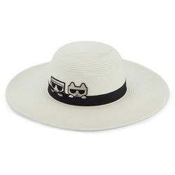 Mũ Nữ Karl Lagerfeld Paris Peekaboo Patch Sun Hat Ivory Màu Trắng Kem