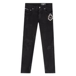 Quần Jeans Nam Dolce & Gabbana D&G Black With Logo Embroidered Dáng Skinny GW40LZ G8BV0 S9001 Màu Đen