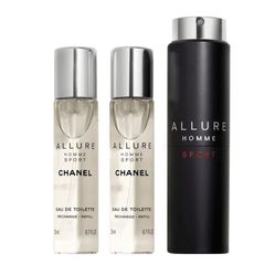Set Nước Hoa Nam Chanel Allure Homme Sport EDT Refillable Travel Spray Set 3 Món (3 x 20ml)