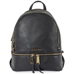 Balo Michael Kors MK Rhea Medium Leather Backpack - Black Màu Đen