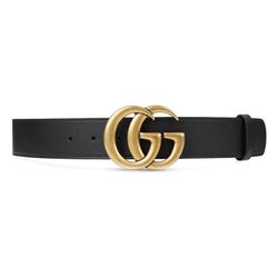 Thắt Lưng Gucci Leather Belt With Double G Buckle 4cm Size 90