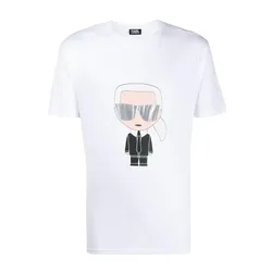 Áo Phông Karl Lagerfeld ikonik Chest Patch T-Shirt Màu Trắng