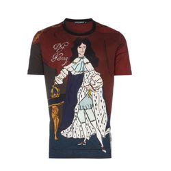Áo Thun Nam Dolce & Gabbana D&G DG King Print Cotton T-Shirt Màu Đỏ Phối Họa Tiết