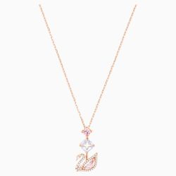 Dây Chuyền Swarovski Dazzling Swan Y Necklace Multi-Colored Rose-Gold Tone Plated 5473024