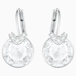 Khuyên Tai Nữ Swarovski Bella V Pierced Earrings White Rhodium Plated 5292855 Màu Bạc