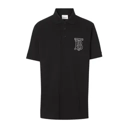 Áo Polo Burberry Monogram Motif Cotton Piqué Polo Shirt Màu Đen