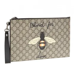 Túi Clutch Gucci Bee Print 473904 9CD1N-8666 Màu Nâu Nhạt