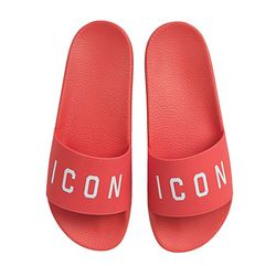 Dép Dsquared2 Icon Red White Rubber Slide Sandals Màu Đỏ