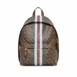 Balo Burberry Monogram Stripe Print E-Canvas Bridle Brown Backpack Màu Nâu