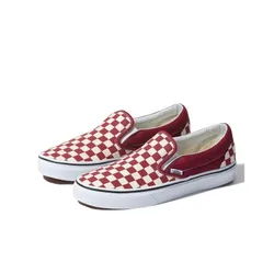 Giày Thể Thao Vans Checkerboard Slip On White/Red Màu Đỏ