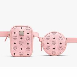 Túi MCM Essential Belt Bag in Visetos Soft Pink Màu Hồng
