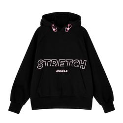 Áo Hoodie Stretch Angels Over-fit Big Logo Hoodie Black SRHD02041-BK Màu Đen Size S