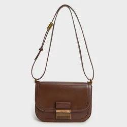Túi Đeo Chéo Nữ Charles & Keith CNK Metallic Push-Lock Crossbody Bag 80781400 Màu Nâu