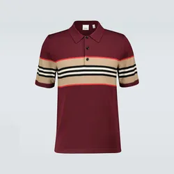 Áo Polo Burberry Foxford Icon Striped Polo Shirt Màu Đỏ Đô