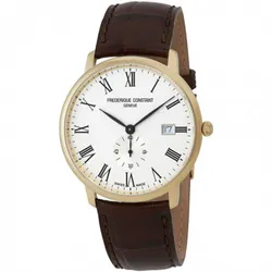 Đồng Hồ Nam Frederique Constant Slimline White Dial Mens Brown Leather FC-245WR5S5