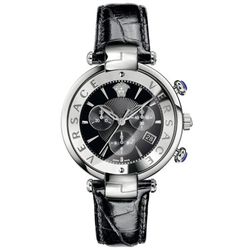 Đồng Hồ Versace VAJ010016 Revive Chronograph Black Leather Watch Màu Đen